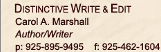 Distinctive Write & Edit Carol Marshall Author Writer